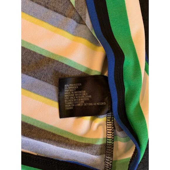 Worthington Womens Multicolor Striped Short Sleeve Top Size Large Polyester - Picture 3 of 8